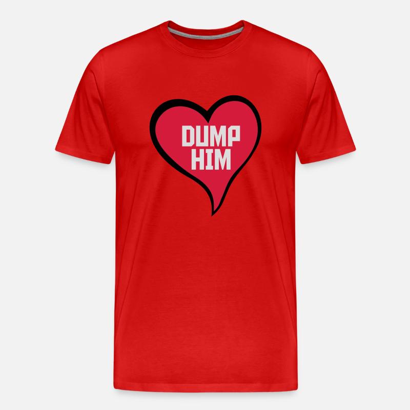 dump him Zitat Logo - Männer Premium Bio T-Shirt - Rot