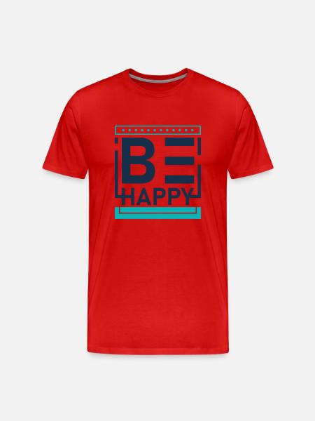 Be happy - Men's Premium Organic T-Shirt - red