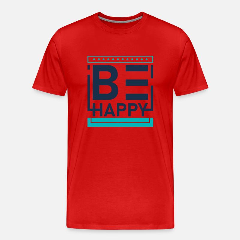 Sei glücklich - Männer Premium Bio T-Shirt - Rot