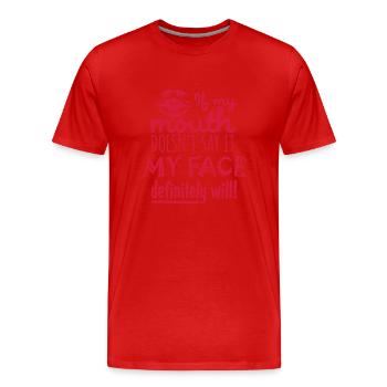 Mon visage le fera certainement - T-shirt bio Premium Homme - rouge - Devant - Damien (186cm)