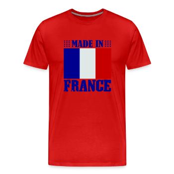 Made in France - Men's Premium Organic T-Shirt - red - Front - Damien (186cm)
