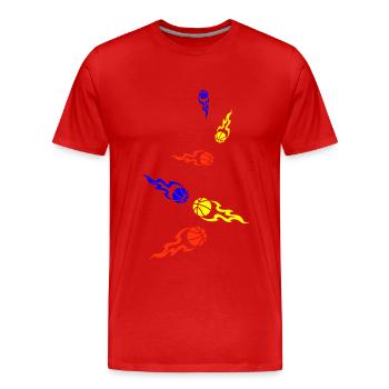 Basketball flame - Men's Premium Organic T-Shirt - red - Front - Damien (186cm)