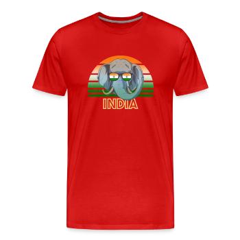 Inde - T-shirt bio Premium Homme - rouge - Devant - Damien (186cm)
