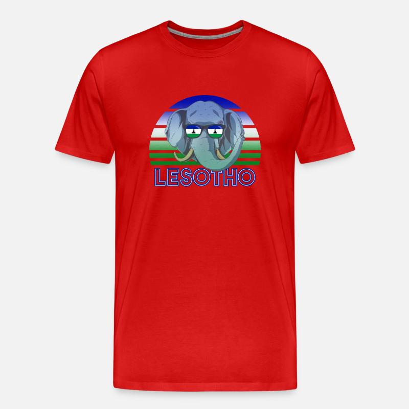 Lesotho - Männer Premium Bio T-Shirt - Rot