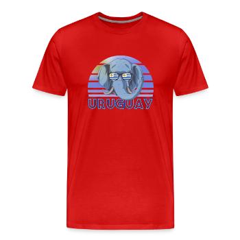 Uruguay - Men's Premium Organic T-Shirt - red - Front - Damien (186cm)
