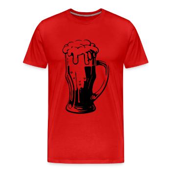 Bierglas Symbol - Männer Premium Bio T-Shirt - Rot - Vorne - Damien (186cm)