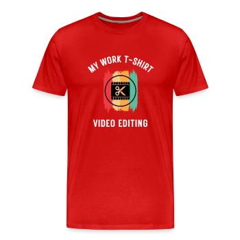 Video Editor Work T-Shirt - Männer Premium Bio T-Shirt - Rot - Vorne - Damien (186cm)