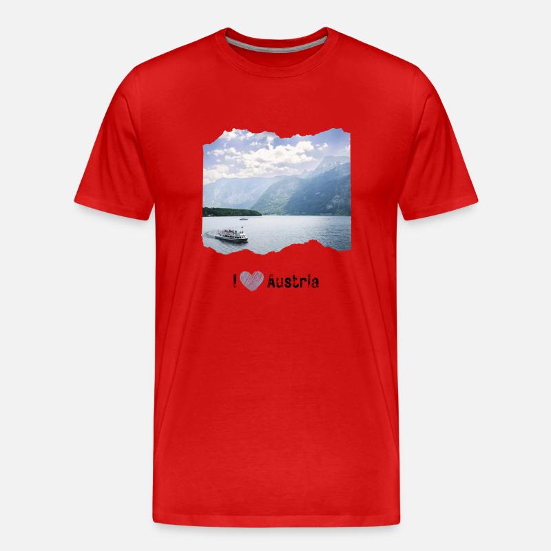 Hallstatt - Männer Premium Bio T-Shirt - Rot