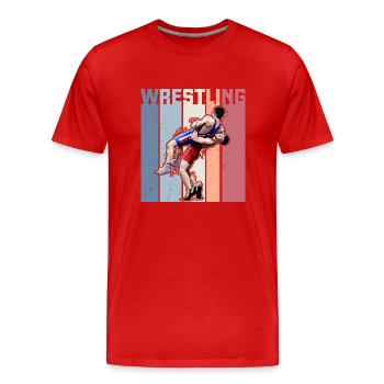 Arts Martiaux Lutte Lutte Lutte - T-shirt bio Premium Homme - rouge - Devant - Damien (186cm)