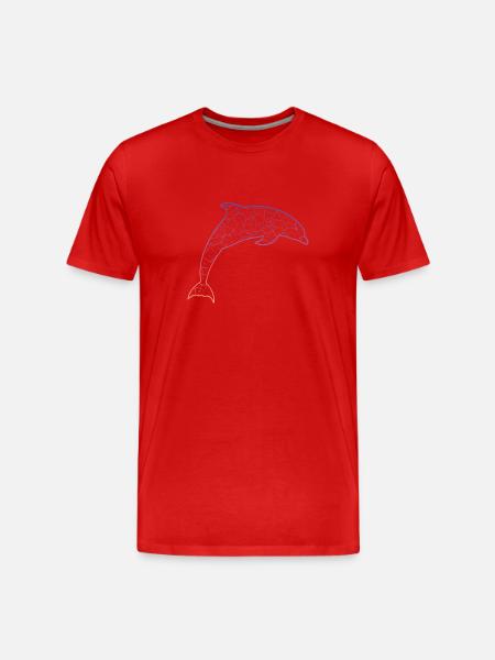 Delfin, rettet die Wale - Männer Premium Bio T-Shirt - Rot