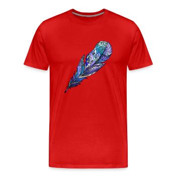 Feather - Men's Premium Organic T-Shirt - red - Front - Damien (186cm)