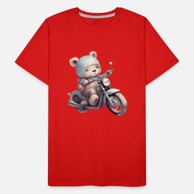 Teddy Bear Motorcycle Men's Premium Organic T-Shirt