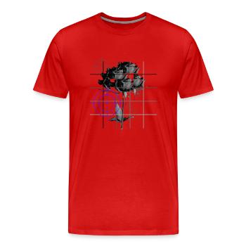Rose Schuss Gitter Blume Ziel - Männer Premium Bio T-Shirt - Rot - Vorne - Damien (186cm)