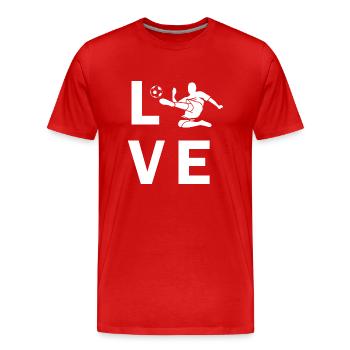 Fußball Soccer - Männer Premium Bio T-Shirt - Rot - Vorne - Damien (186cm)