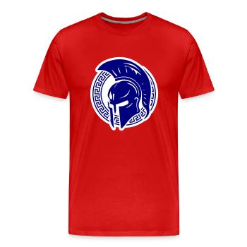 Spartaner Helm Gladiator Sparta - Männer Premium Bio T-Shirt - Rot - Vorne - Damien (186cm)