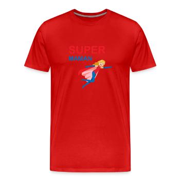 Super Maman - T-shirt bio Premium Homme - rouge - Devant - Damien (186cm)