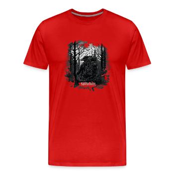 Survival Ausrüstung Pfadfinder Natur Survival-Fan - Männer Premium Bio T-Shirt - Rot - Vorne - Damien (186cm)