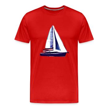 Sailing ship Sailing Sailing Sailing Sailboat - Men's Premium Organic T-Shirt - red - Front - Damien (186cm)