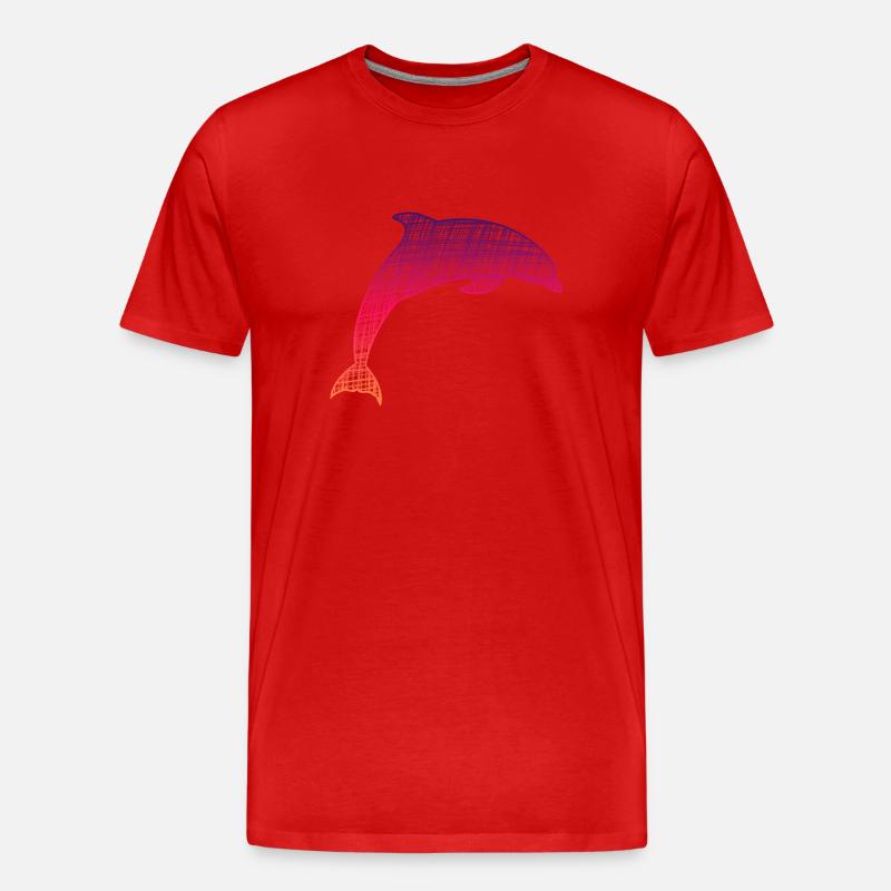 Delfi, Dolphin - Männer Premium Bio T-Shirt - Rot