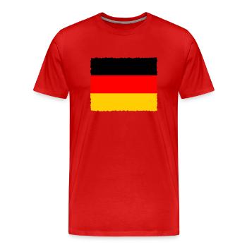 Deutschland Flagge Deutsche Fahne Used Look Heimat - Männer Premium Bio T-Shirt - Rot - Vorne - Damien (186cm)