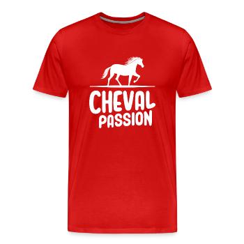 Cheval passion - T-shirt bio Premium Homme - rouge - Devant - Damien (186cm)