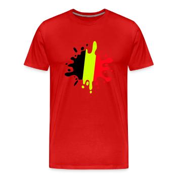 Splash of colour Belgium - Men's Premium Organic T-Shirt - red - Front - Damien (186cm)