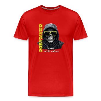 Dortmund und nicht anders! Dortmunder Ultras - Männer Premium Bio T-Shirt - Rot - Vorne - Damien (186cm)