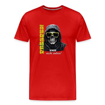 Dresden und nicht anders! Dresdner Ultras Design - Männer Premium Bio T-Shirt - Rot - Vorne - Damien (186cm)