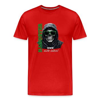 Hannover und nicht anders! Hannover Ultras Herren - Männer Premium Bio T-Shirt - Rot - Vorne - Damien (186cm)