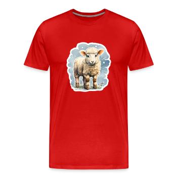 Spring lamb - Men's Premium Organic T-Shirt - red - Front - Damien (186cm)