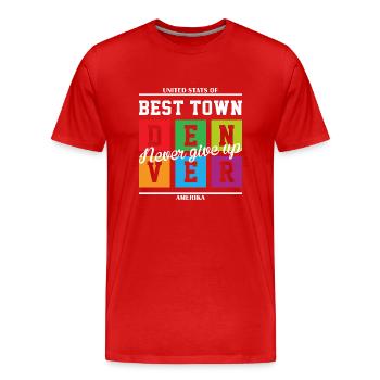 Best Town - Männer Premium Bio T-Shirt - Rot - Vorne - Damien (186cm)