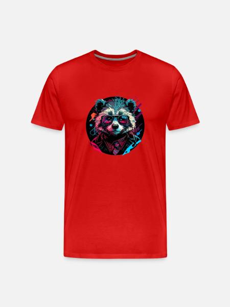 Waschbär Unternehmen - Männer Premium Bio T-Shirt - Rot