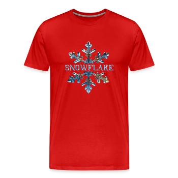 Flocon de neige - T-shirt bio Premium Homme - rouge - Devant - Damien (186cm)