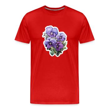 Pensée - T-shirt bio Premium Homme - rouge - Devant - Damien (186cm)