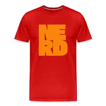 NERD BIG - Männer Premium Bio T-Shirt - Rot - Vorne - Damien (186cm)