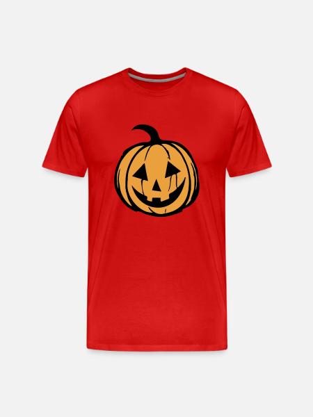 Pumpkin Face - Men's Premium Organic T-Shirt - red