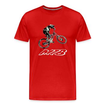 vtt mtb downhill - T-shirt bio Premium Homme - rouge - Devant - Damien (186cm)