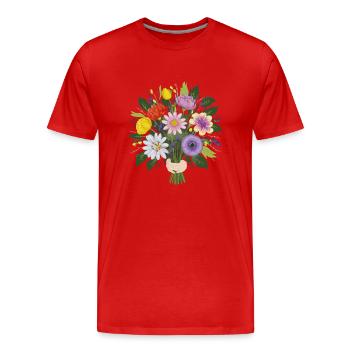 Bouquet de fleurs de jardin - T-shirt bio Premium Homme - rouge - Devant - Damien (186cm)