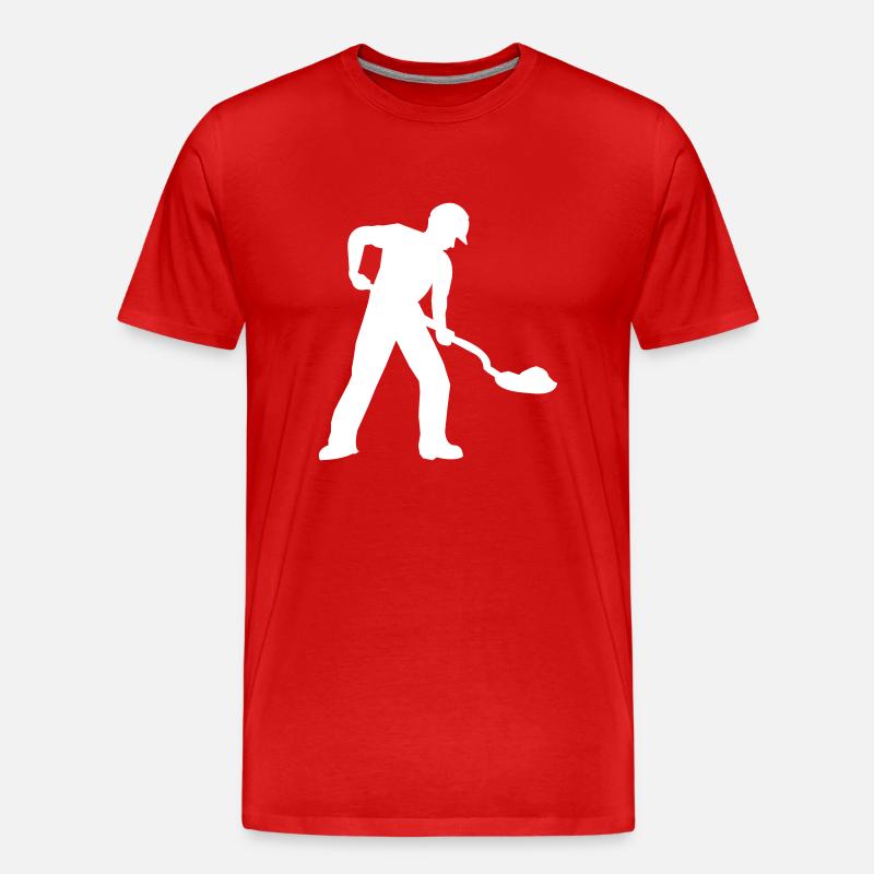 bauarbeiter baustelle - Männer Premium Bio T-Shirt - Rot