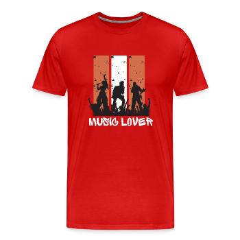 MUSIC LOVERS Kollektion - Männer Premium Bio T-Shirt - Rot - Vorne - Damien (186cm)