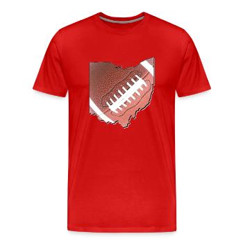 Ohio (United States) | real football | Map - Men's Premium Organic T-Shirt - red - Front - Damien (186cm)