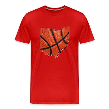 Ohio (United States) | real basketball | Map - Men's Premium Organic T-Shirt - red - Front - Damien (186cm)
