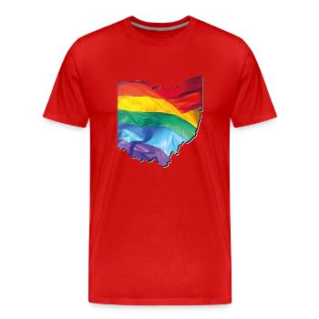 Ohio (United States) | Real Flag | LGBTQIA+ - Men's Premium Organic T-Shirt - red - Front - Damien (186cm)