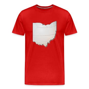 Ohio (United States) | real volleyball | Map - Men's Premium Organic T-Shirt - red - Front - Damien (186cm)