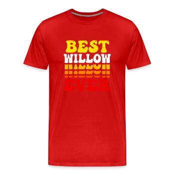 Meilleur saule de tous les temps - Mignon Groovy Vintage Custom - T-shirt bio Premium Homme - rouge - Devant - Damien (186cm)