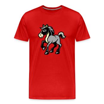 Cheval - T-shirt bio Premium Homme - rouge - Devant - Damien (186cm)