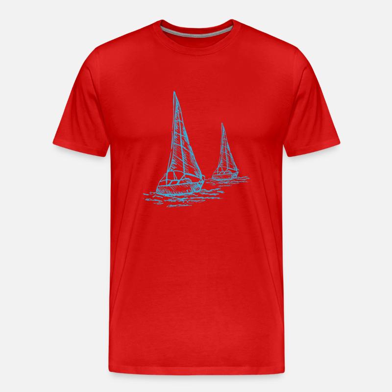 Segelboote Segeln Geschenkidee - Männer Premium Bio T-Shirt - Rot