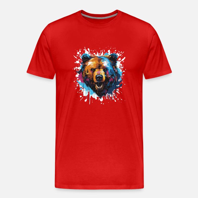 bär - Männer Premium Bio T-Shirt - Rot