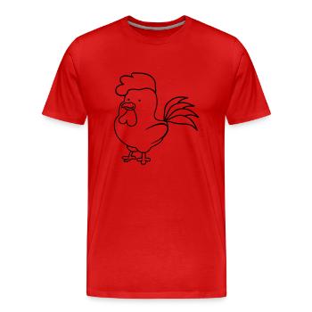 Coq - T-shirt bio Premium Homme - rouge - Devant - Damien (186cm)
