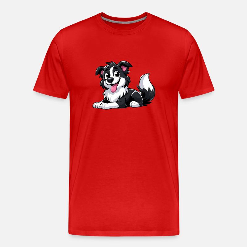 Border Collie 4 - Männer Premium Bio T-Shirt - Rot